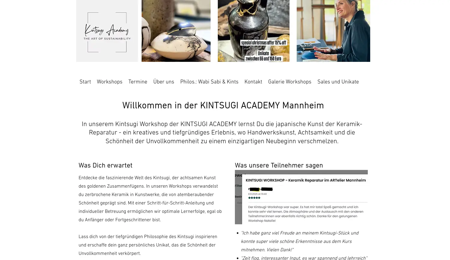 Website der Firma Kintsugi Academy