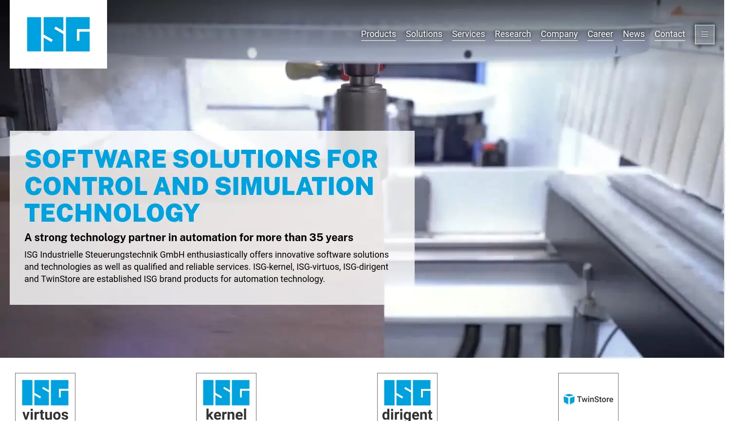 Website der Firma ISG Industrielle Steuerungstechnik GmbH