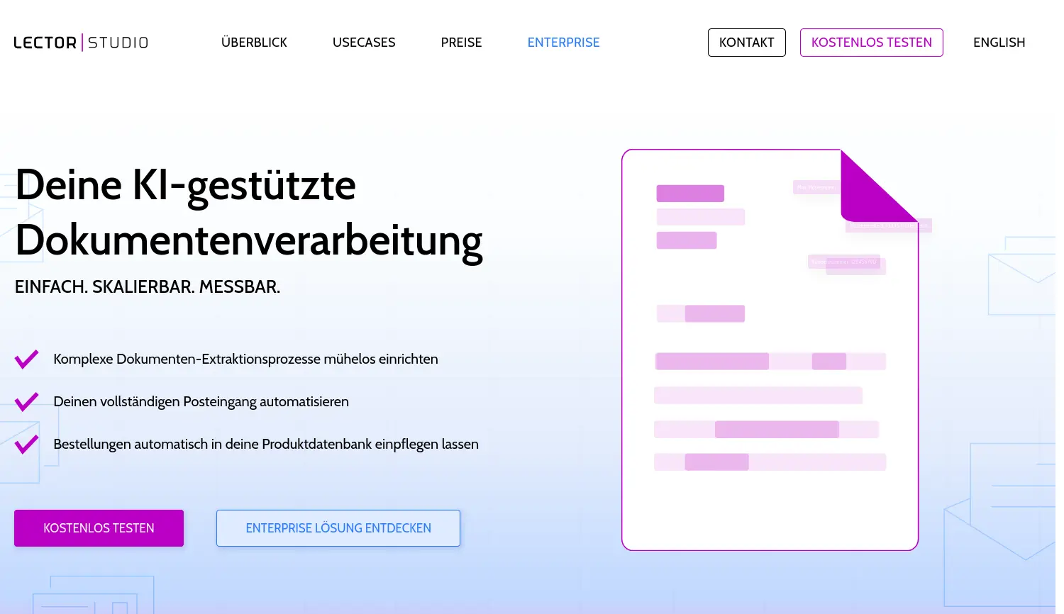 Website der Firma lector.ai GmbH