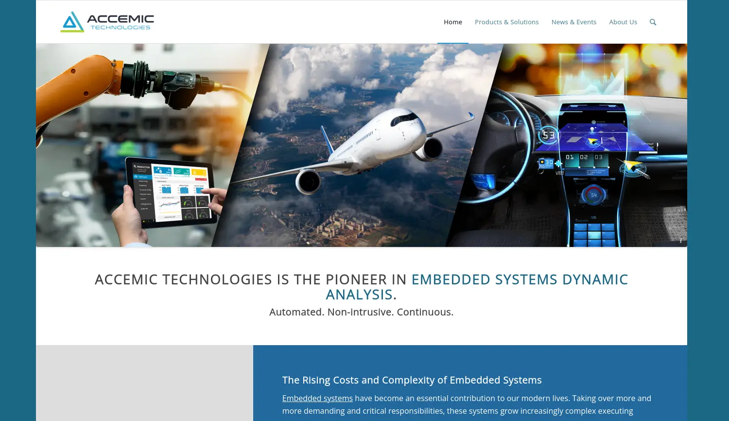 Website der Firma Accemic Technologies GmbH