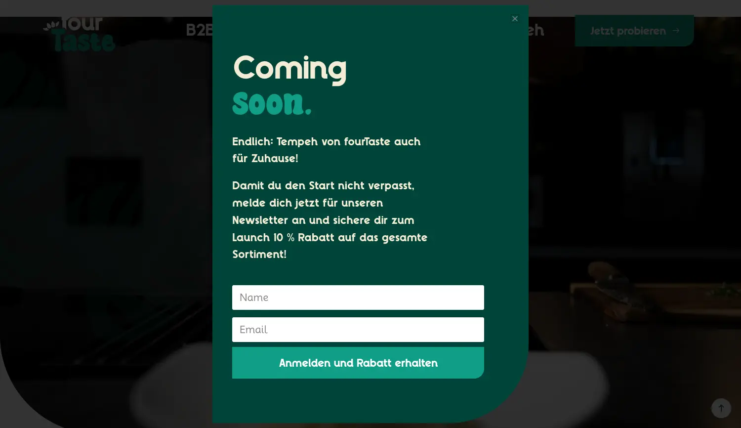 Website der Firma fourTaste