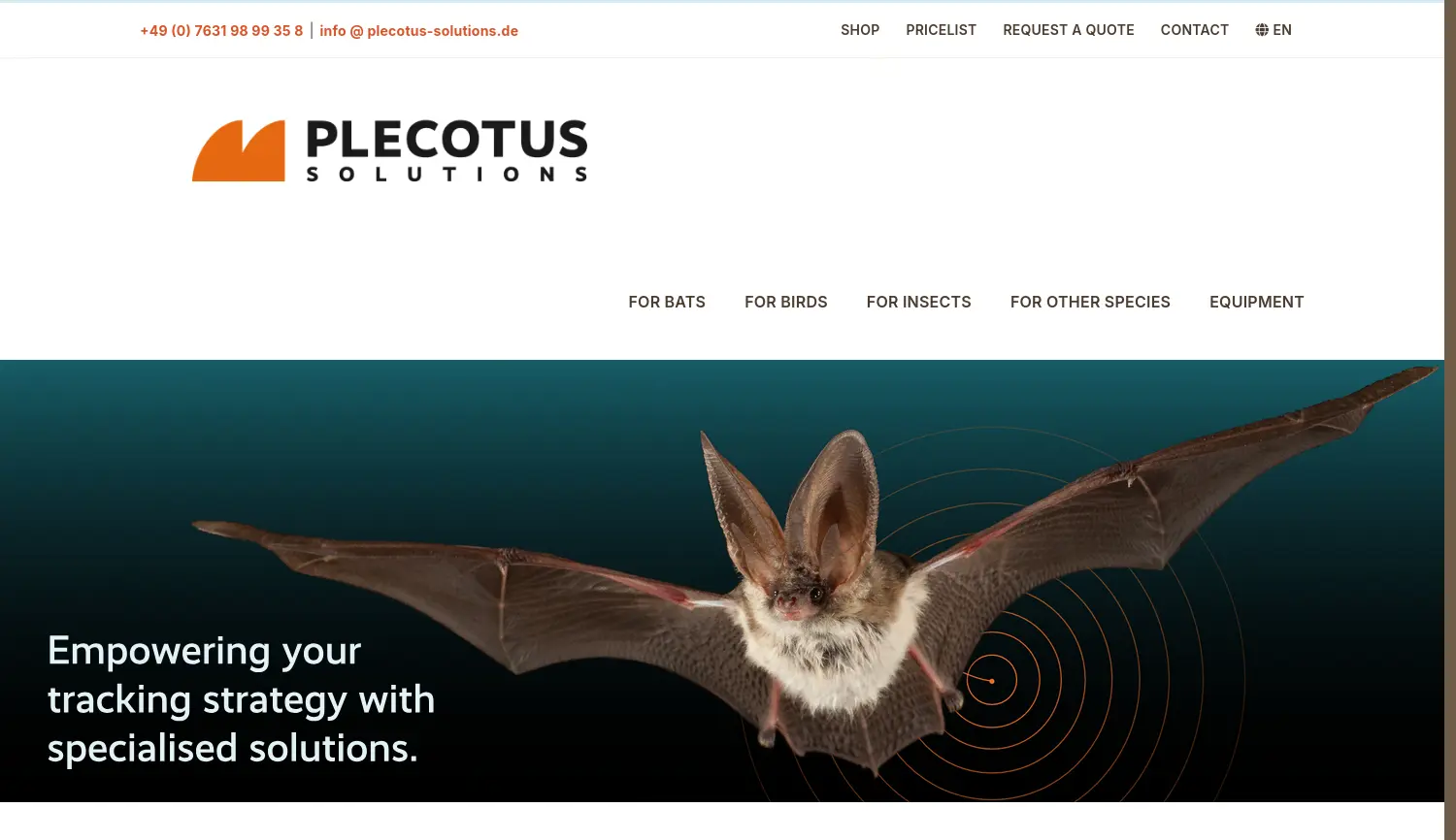 Website der Firma Plecotus Solutions GmbH