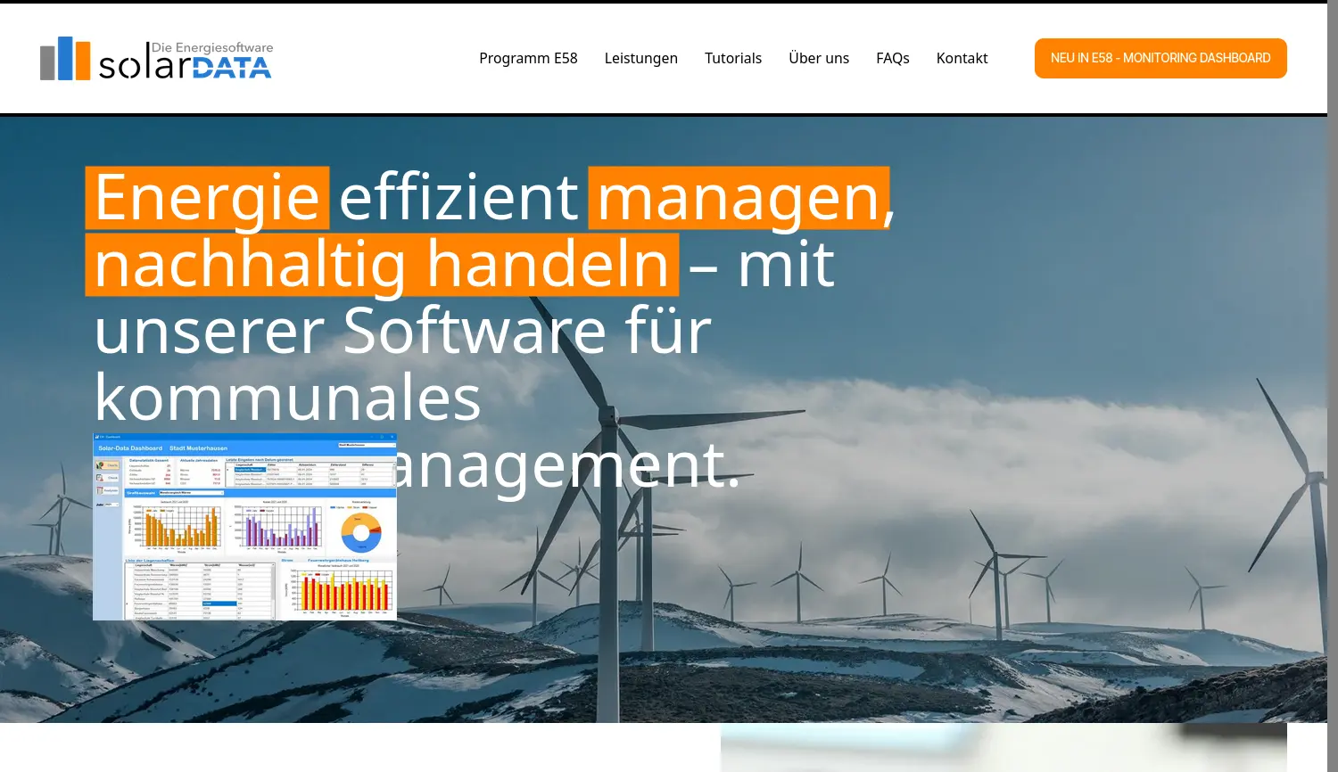 Website der Firma Solar-Data