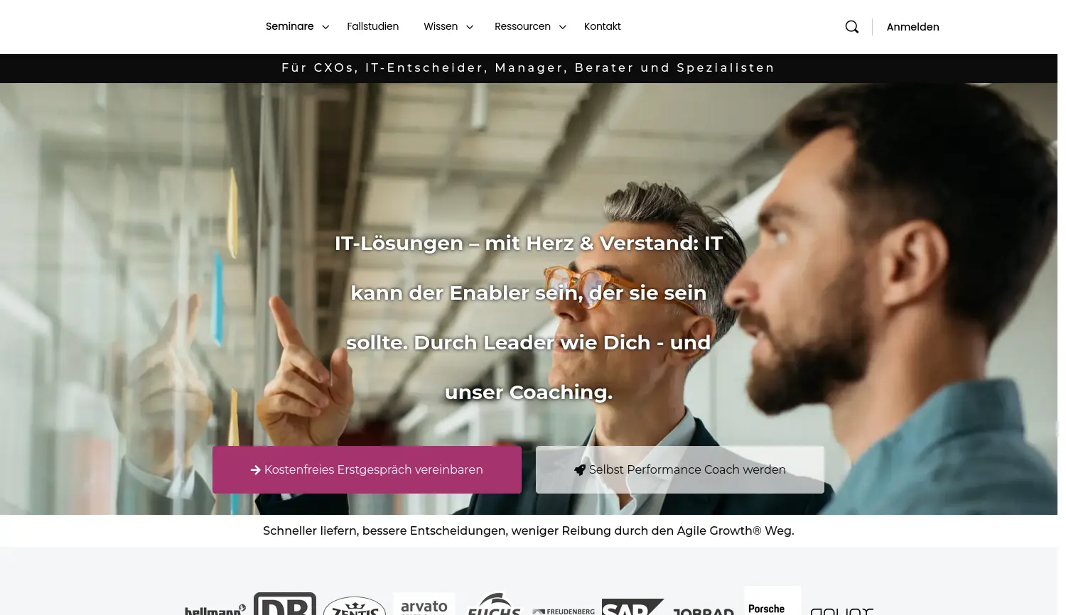Website der Firma Agile Growth Academy GmbH