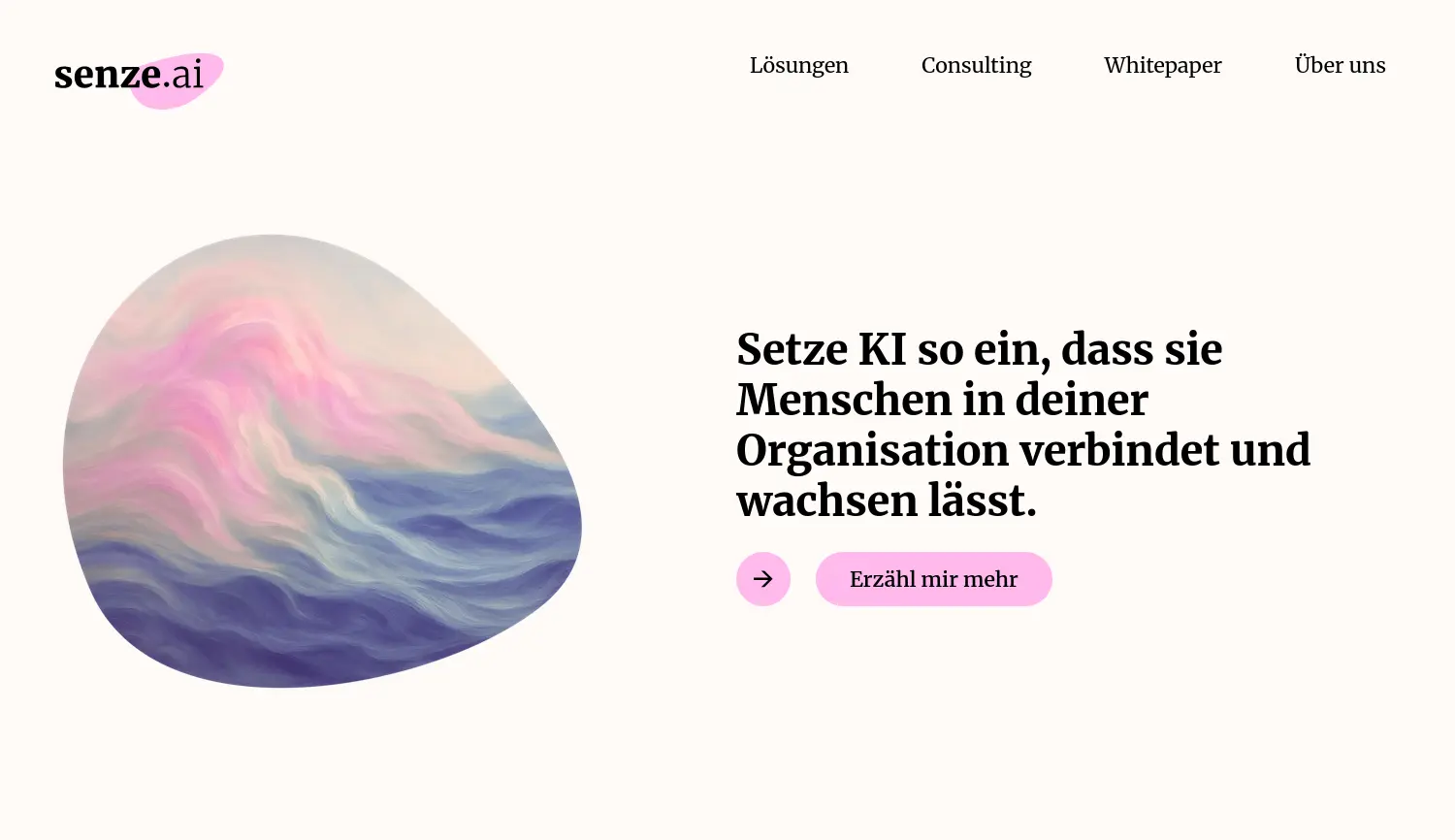Website der Firma senze.ai GmbH & Co. KG