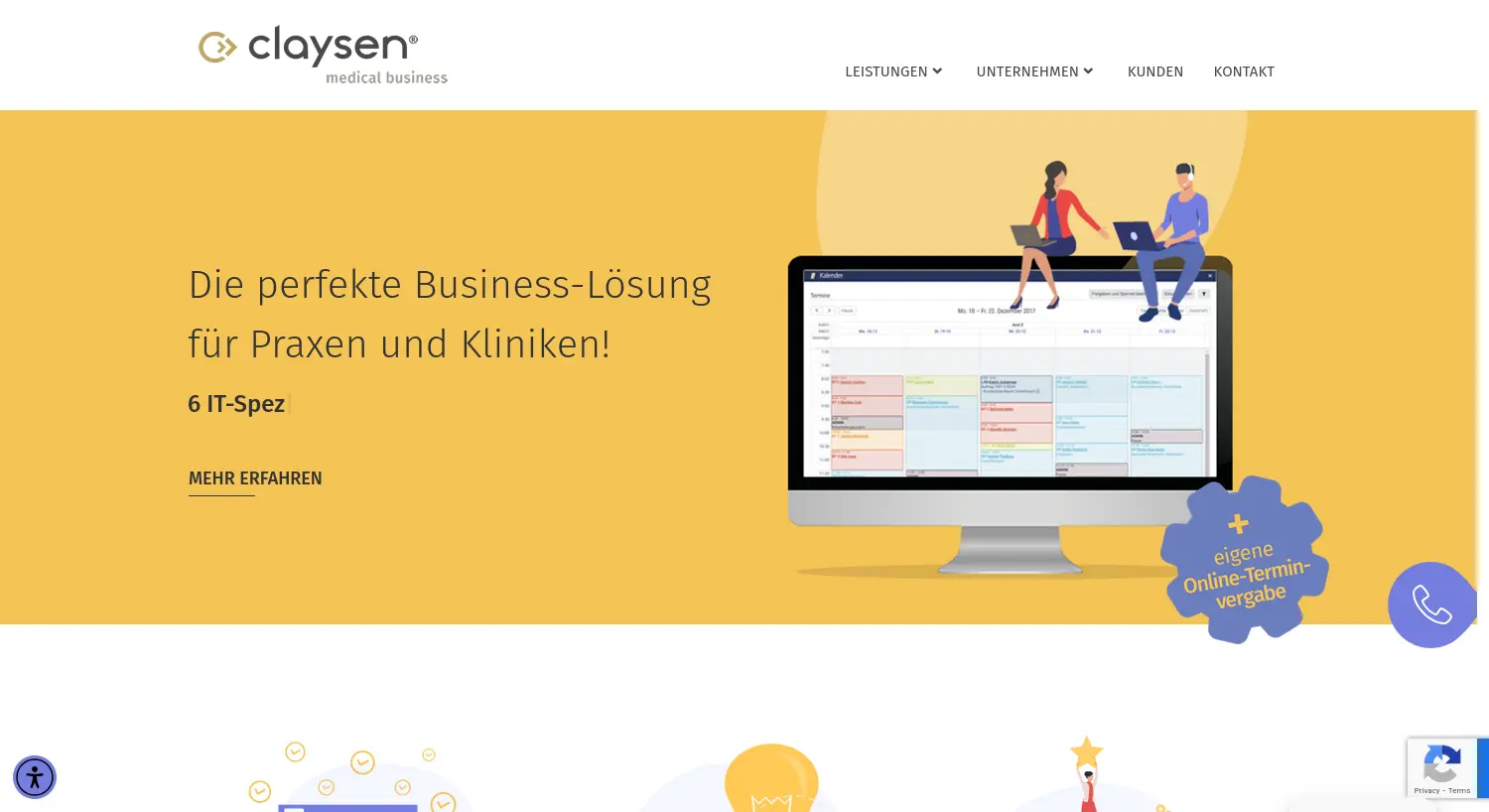 Website der Firma claysen GmbH