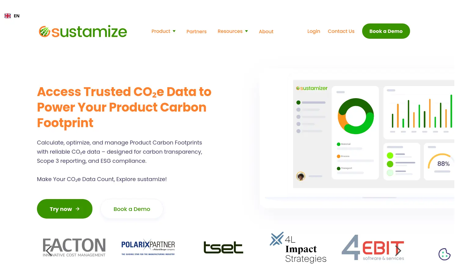 Website der Firma sustamize GmbH