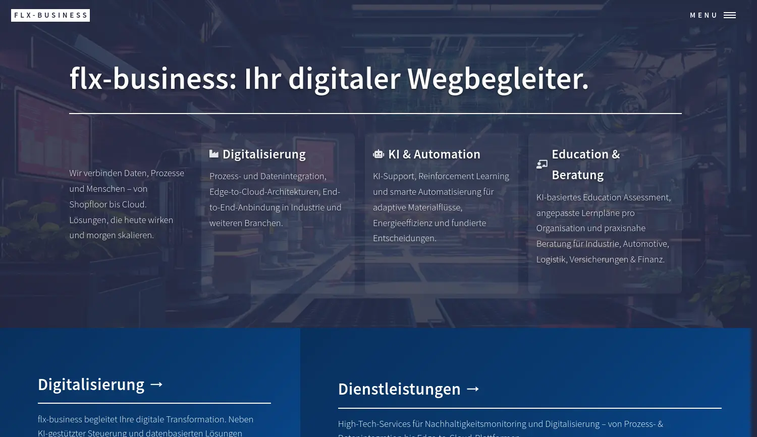 Website der Firma flx-business