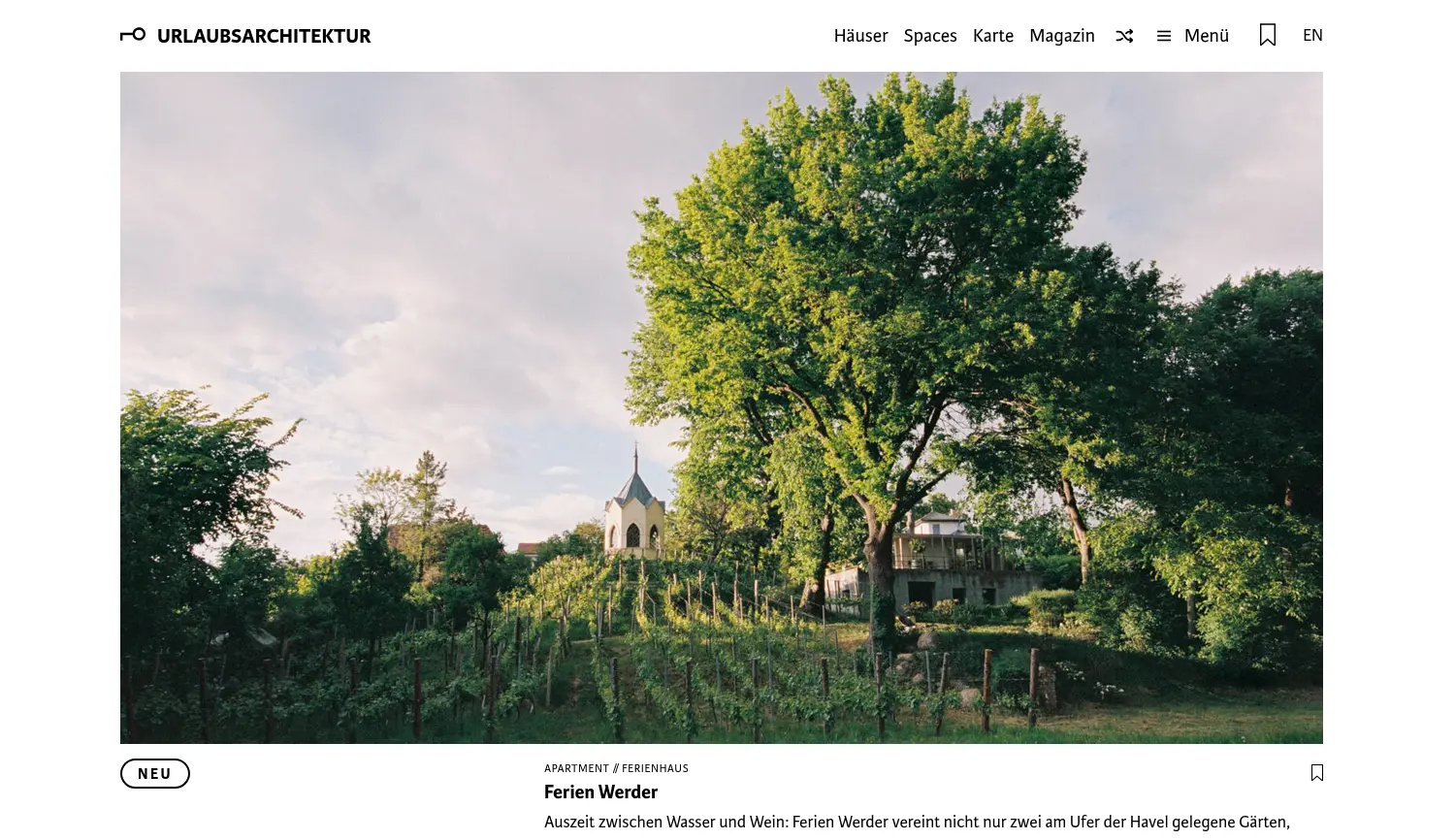 Website der Firma URLAUBSARCHITEKTUR GmbH