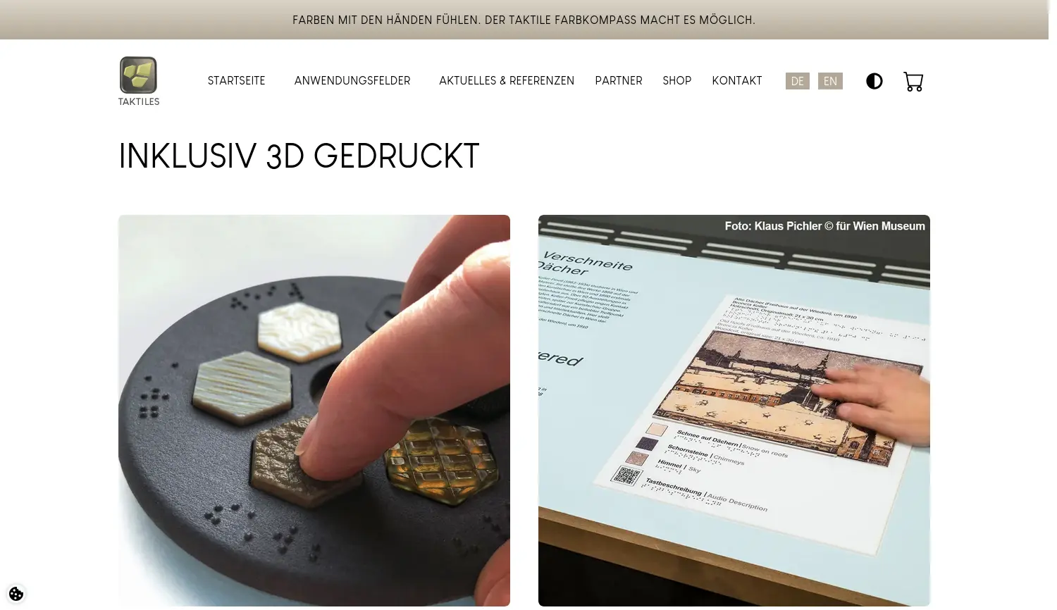 Website der Firma Taktilesdesign GmbH
