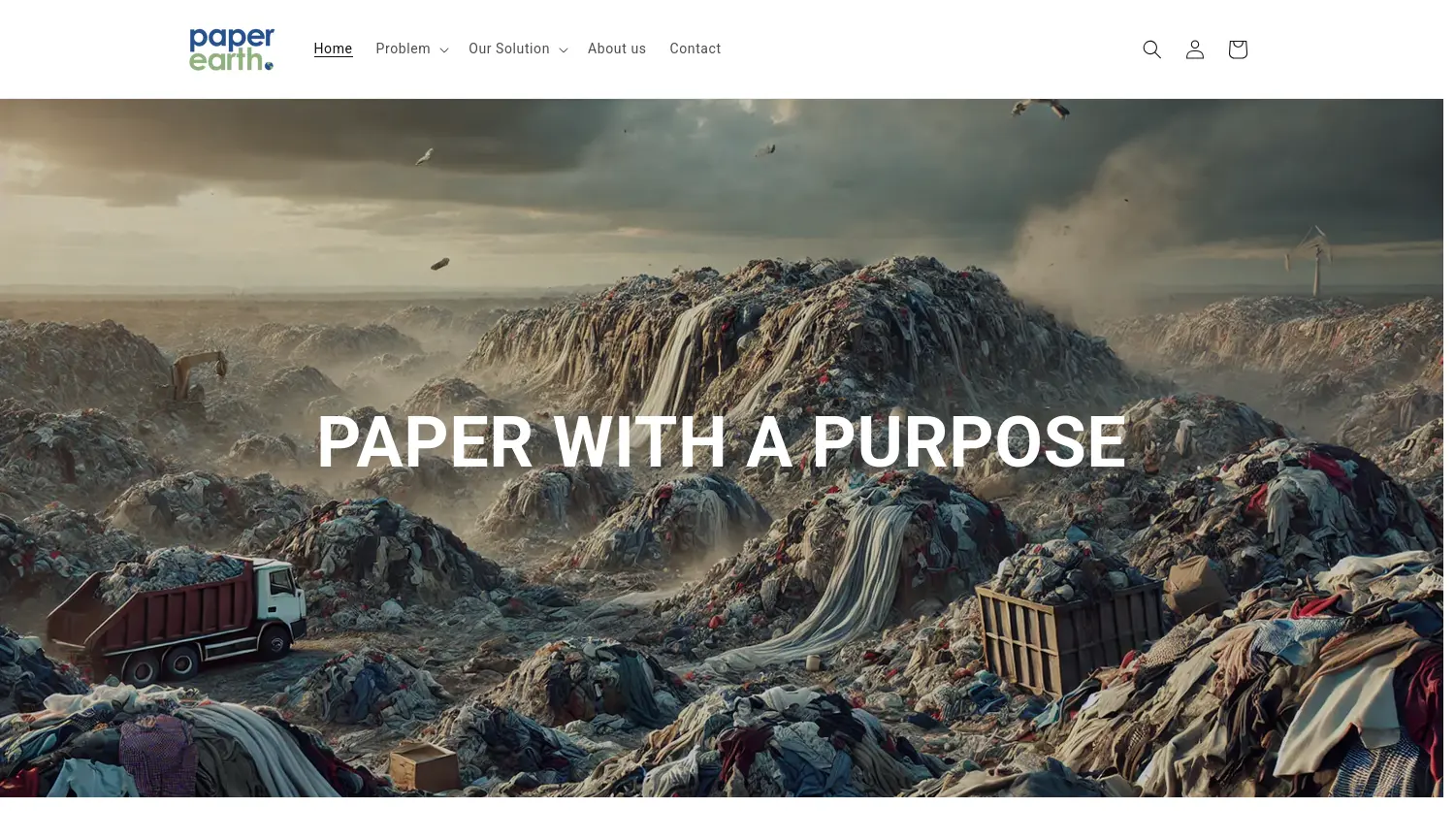 Website der Firma Paper Earth