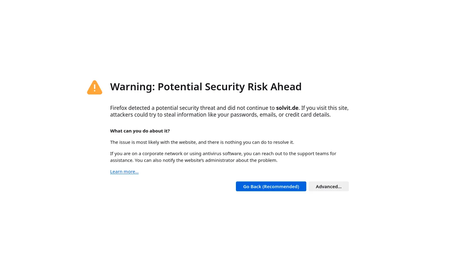 Website der Firma solvit GmbH