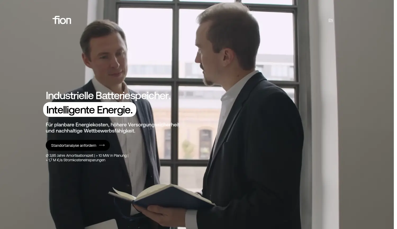 Website der Firma FION Energy GmbH