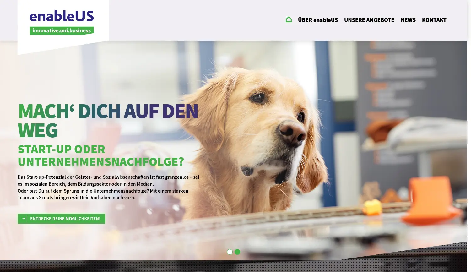 Website der Firma Universität Siegen