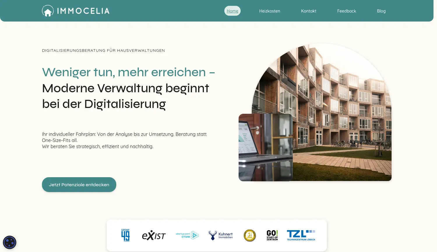 Website der Firma Immocelia