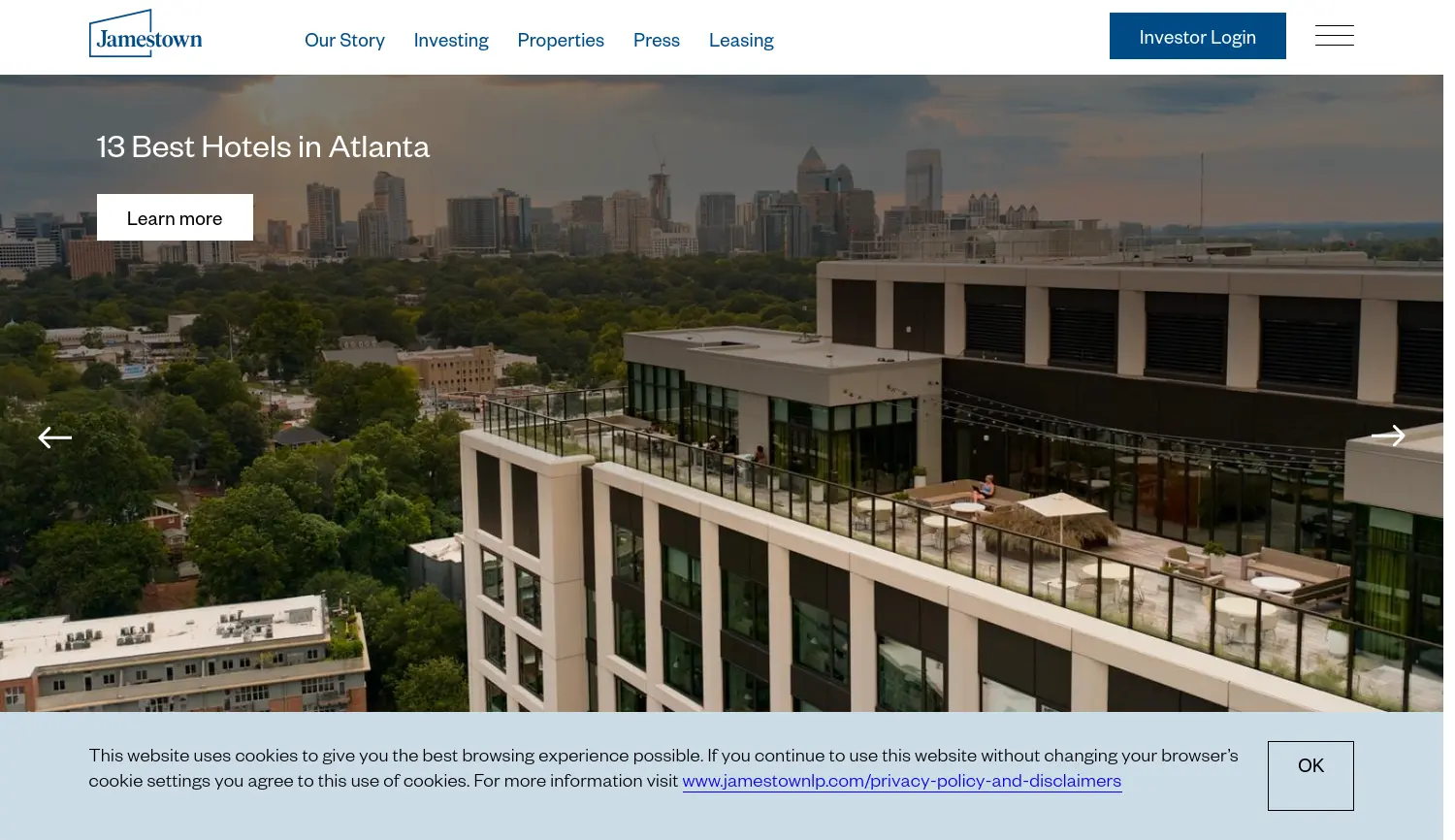 Website der Firma Jamestown Europe GmbH