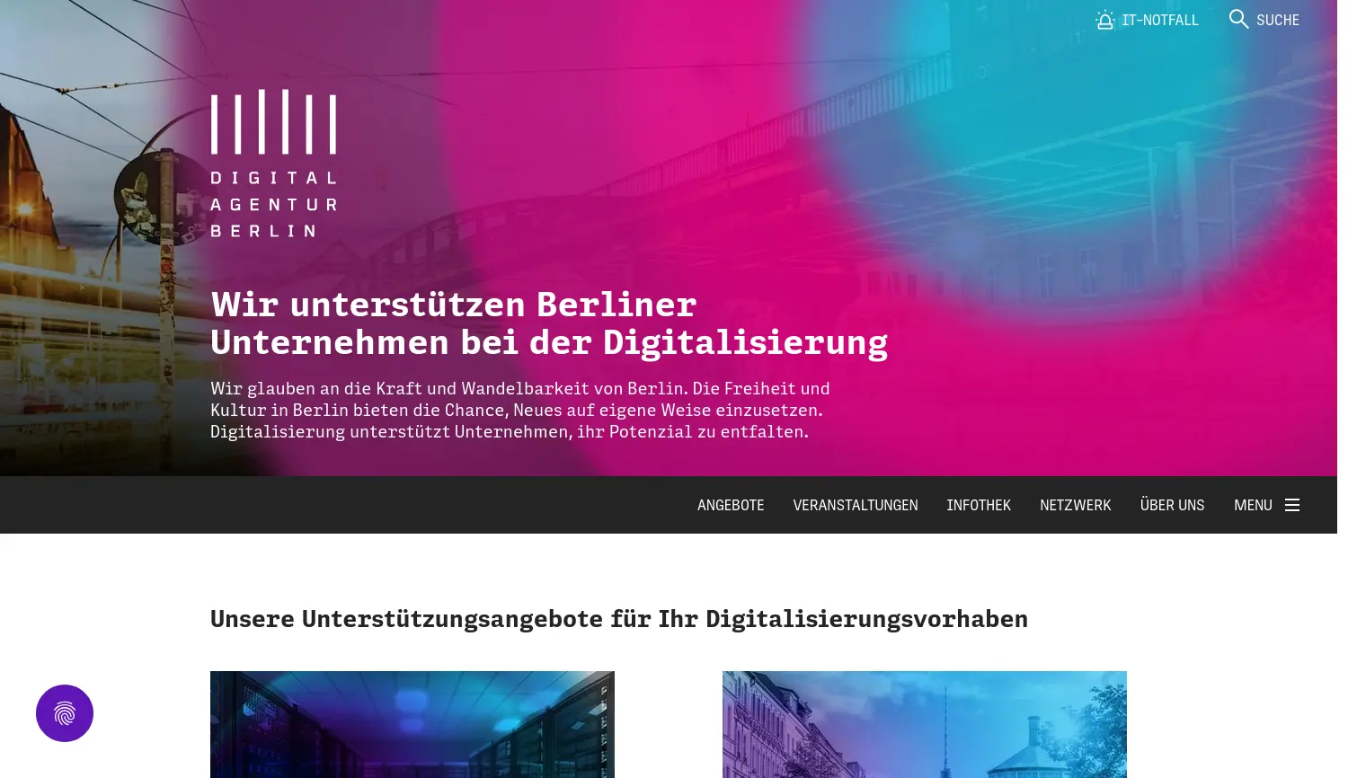 Website der Firma DAB Digitalagentur Berlin GmbH
