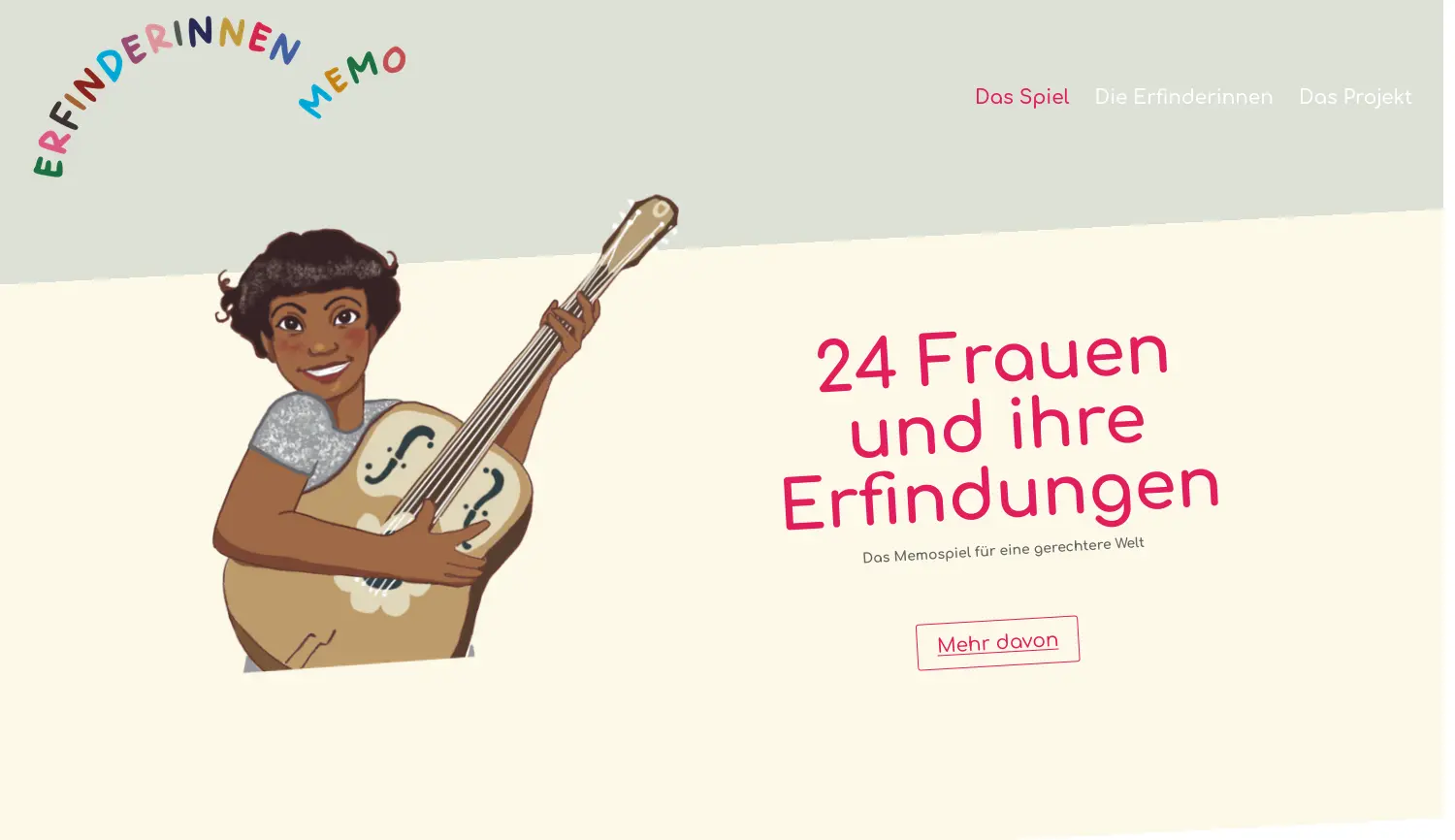 Website der Firma Erfinderinnenmemo