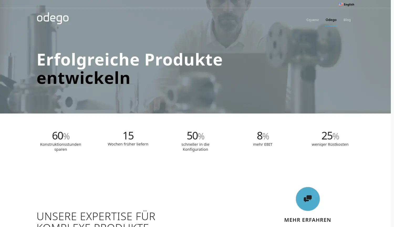 Website der Firma Odego GmbH
