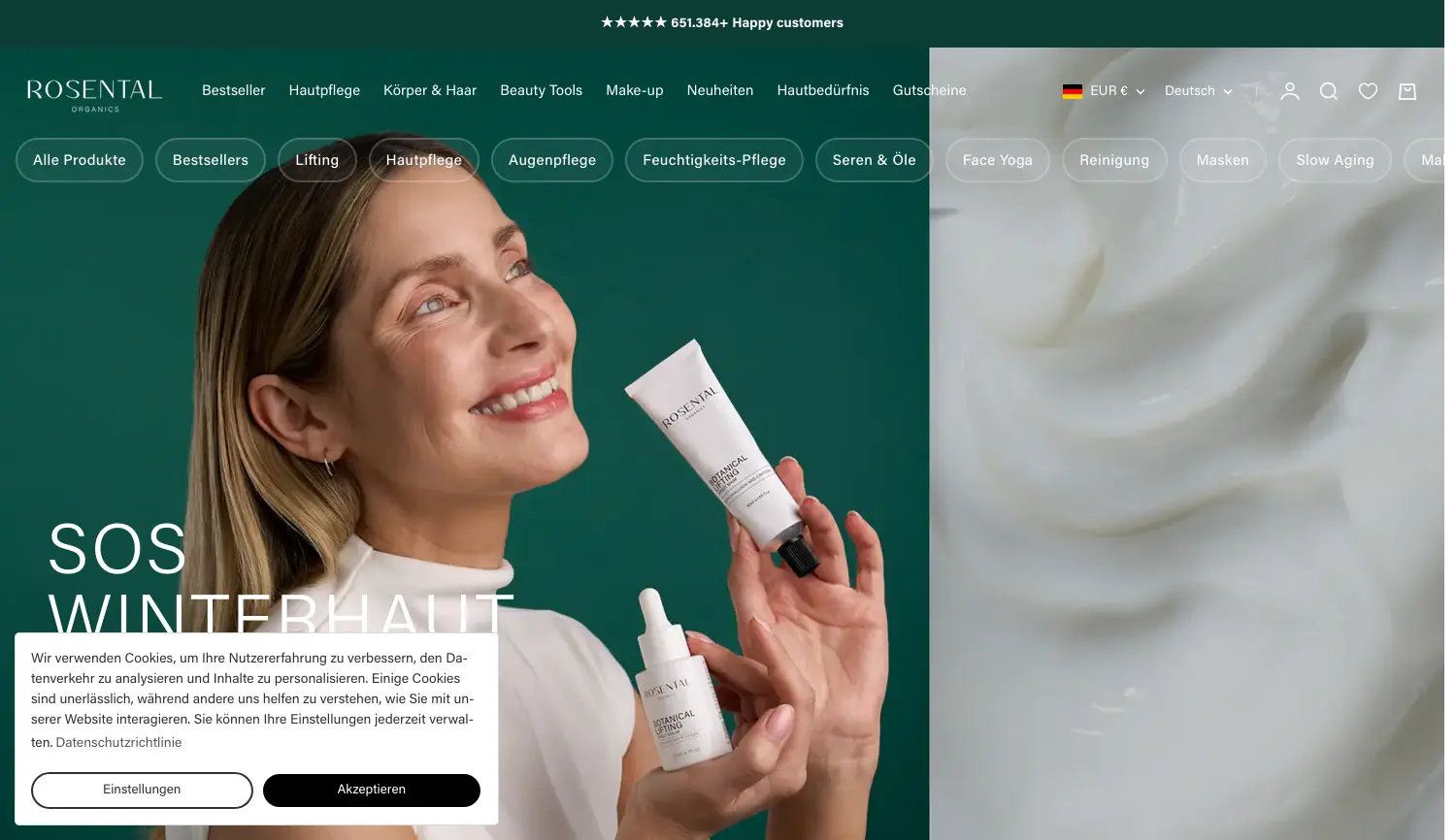 Website der Firma Rosental Organics GmbH