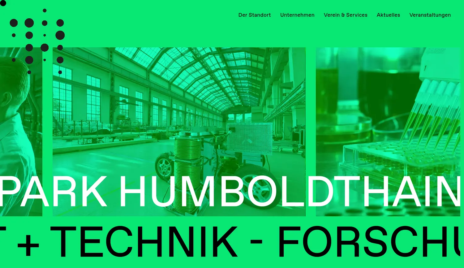 Website der Firma Technologie-Park Humboldthain e. V.