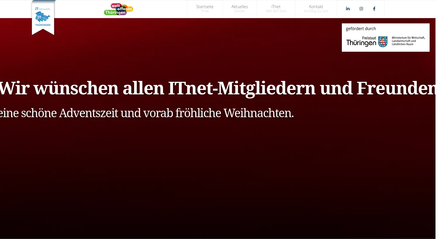 Website der Firma ITnet Thüringen e.V.