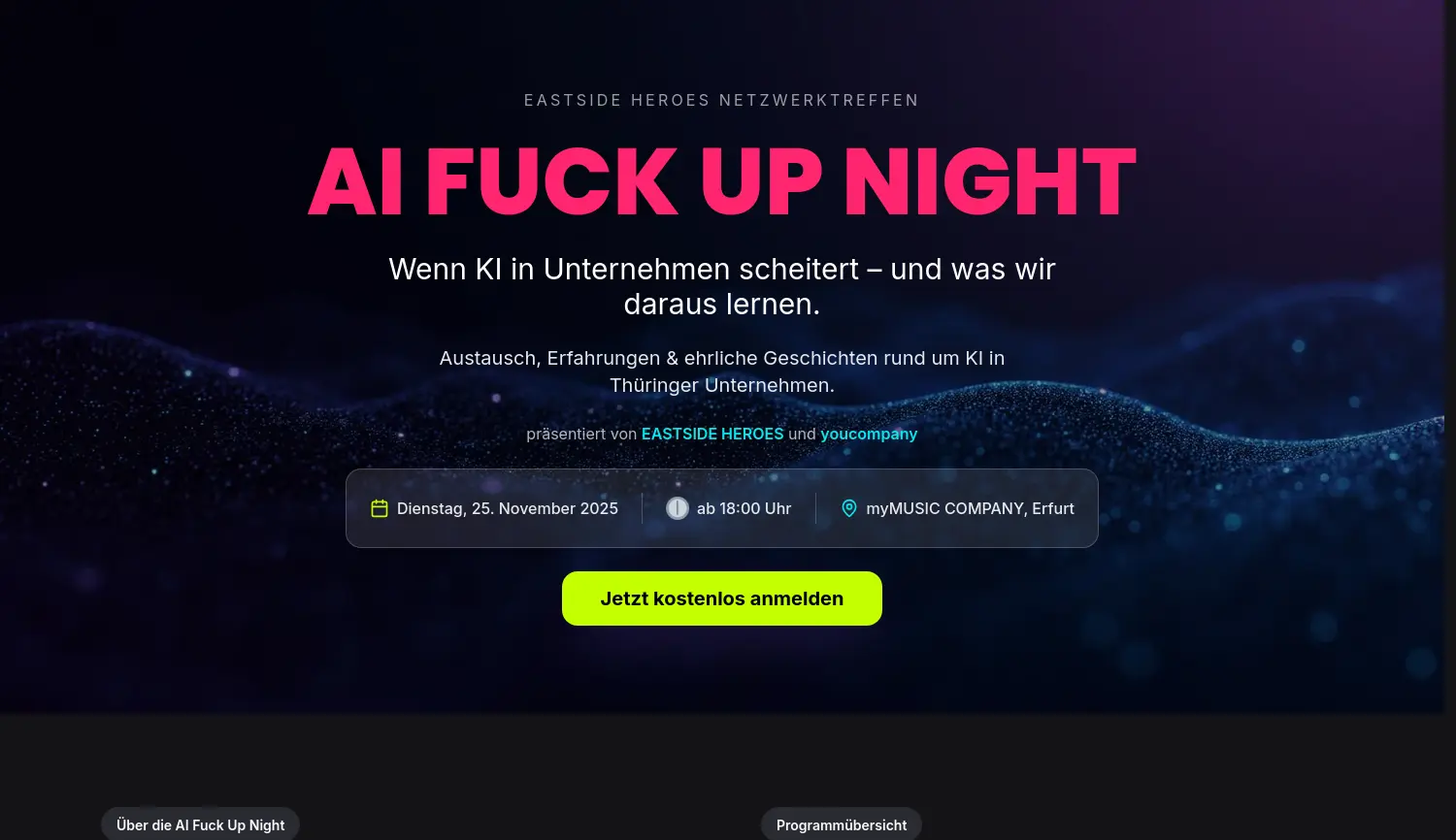 Website der Firma EASTSIDE HEROES & youcompany