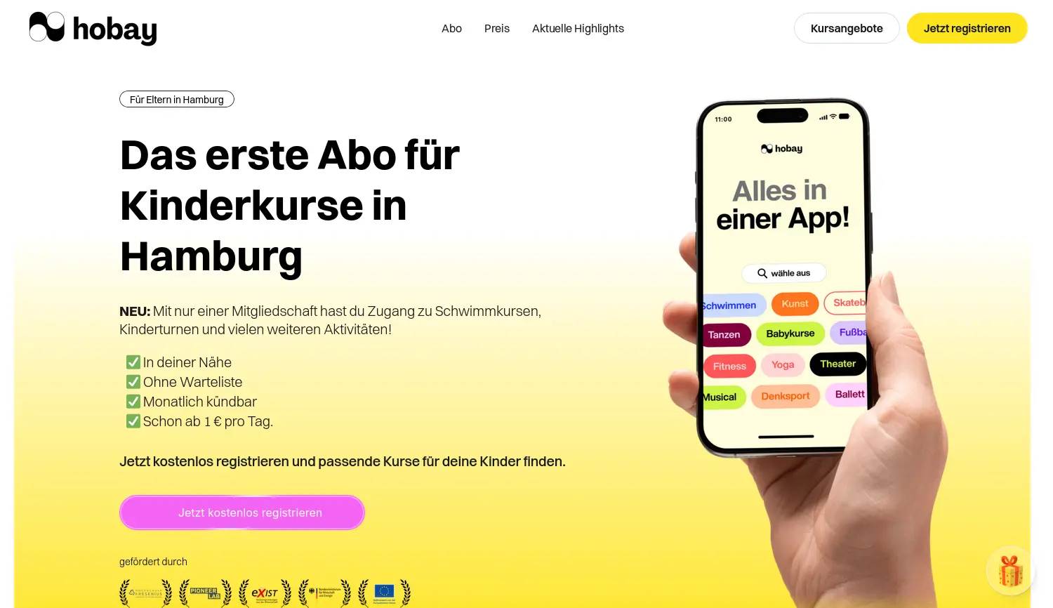 Website der Firma hobay UG (haftungsbeschränkt)