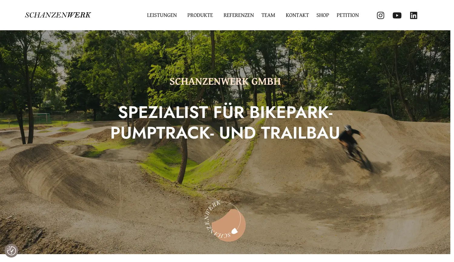 Website der Firma Schanzenwerk GmbH