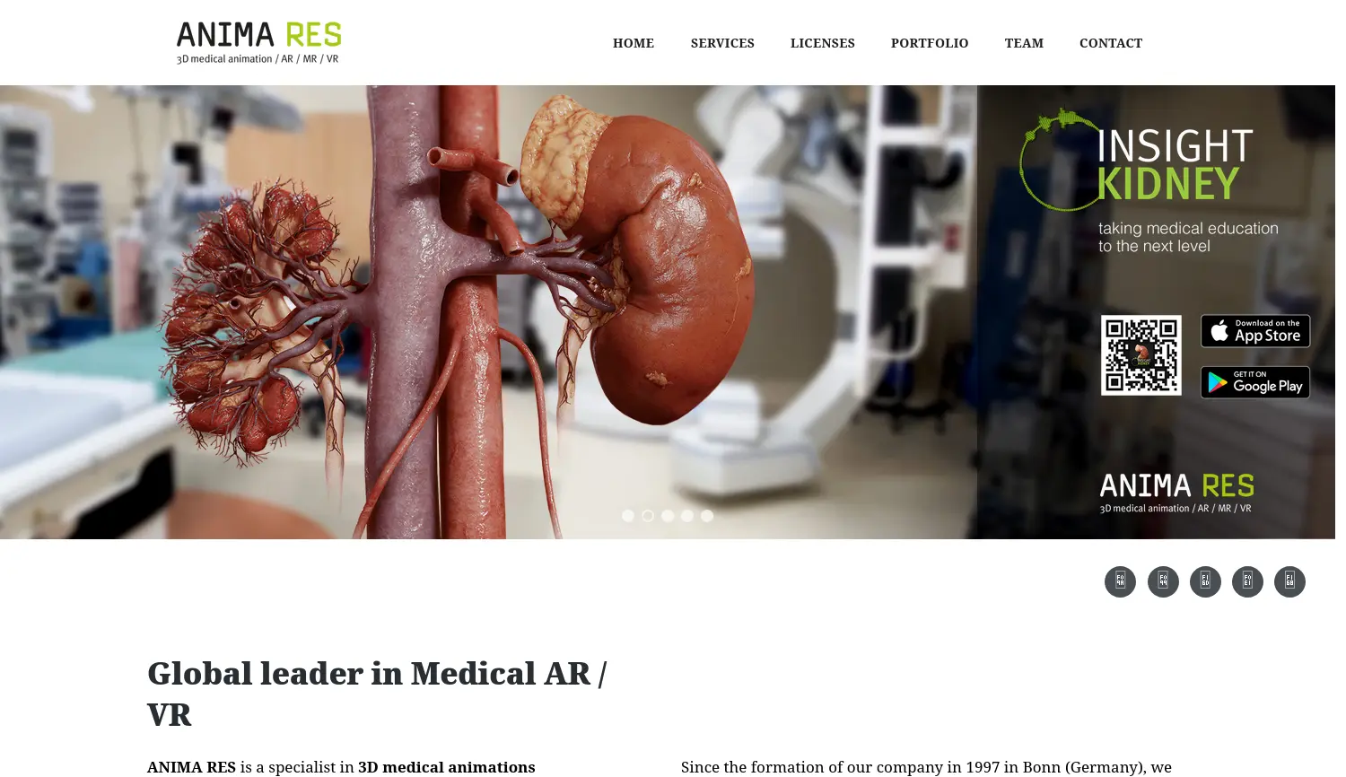 Website der Firma ANIMA RES GmbH