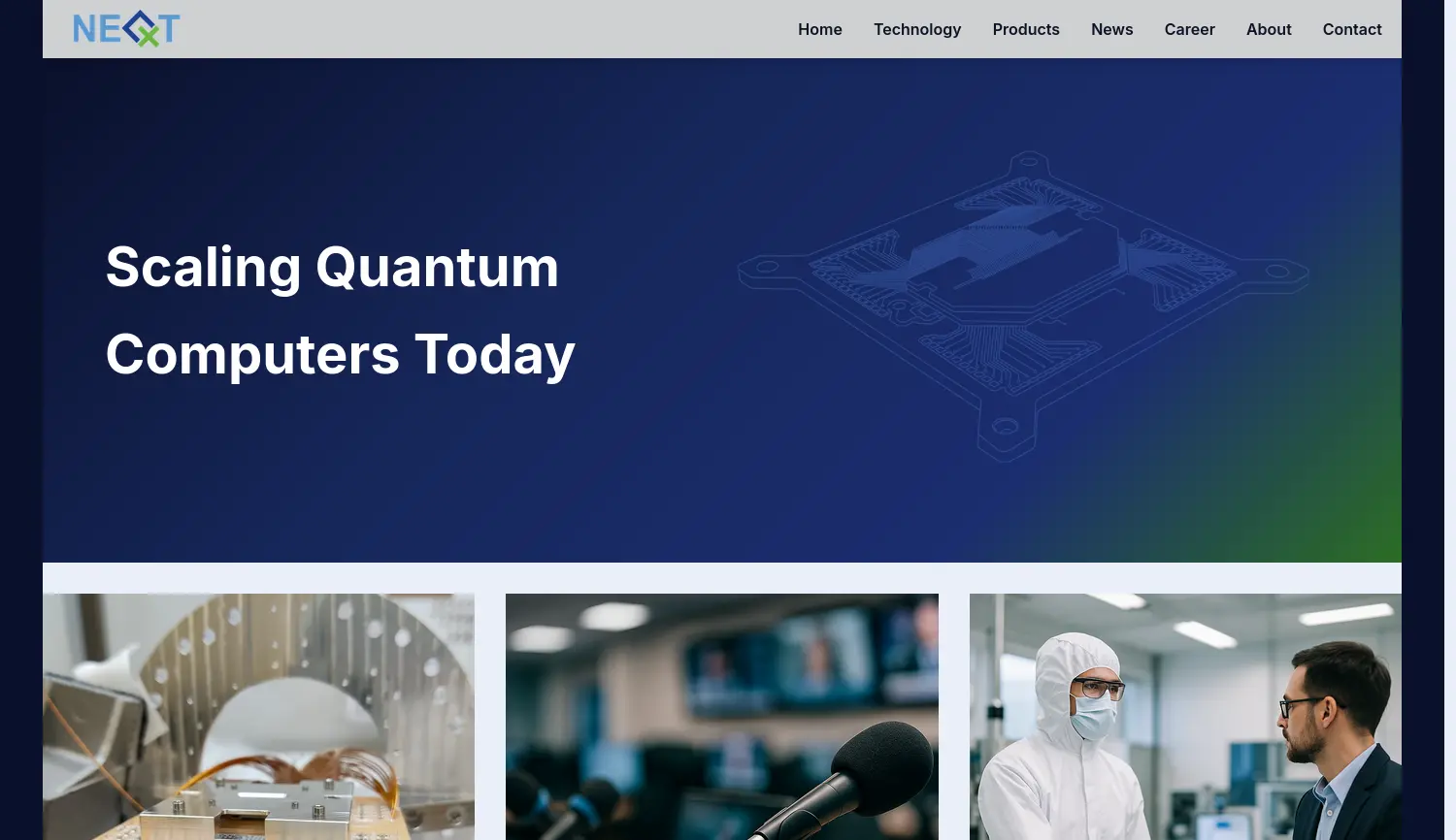 Website der Firma neQxt GmbH