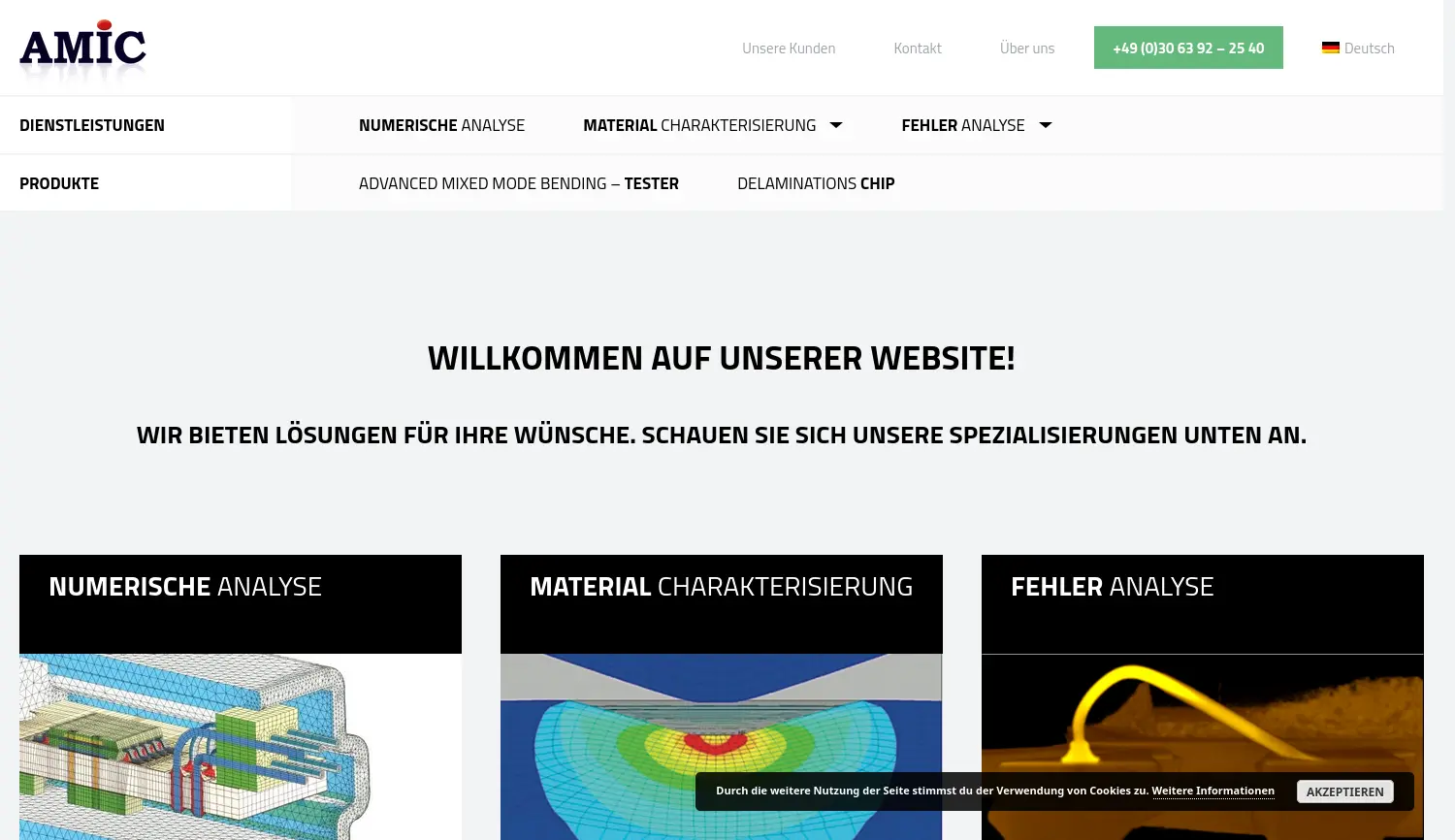 Website der Firma Angewandte Micro-Messtechnik GmbH