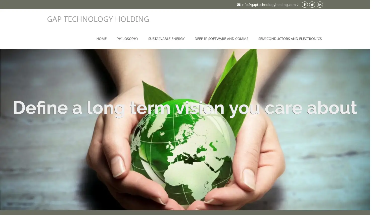 Website der Firma Gap Technology Holding