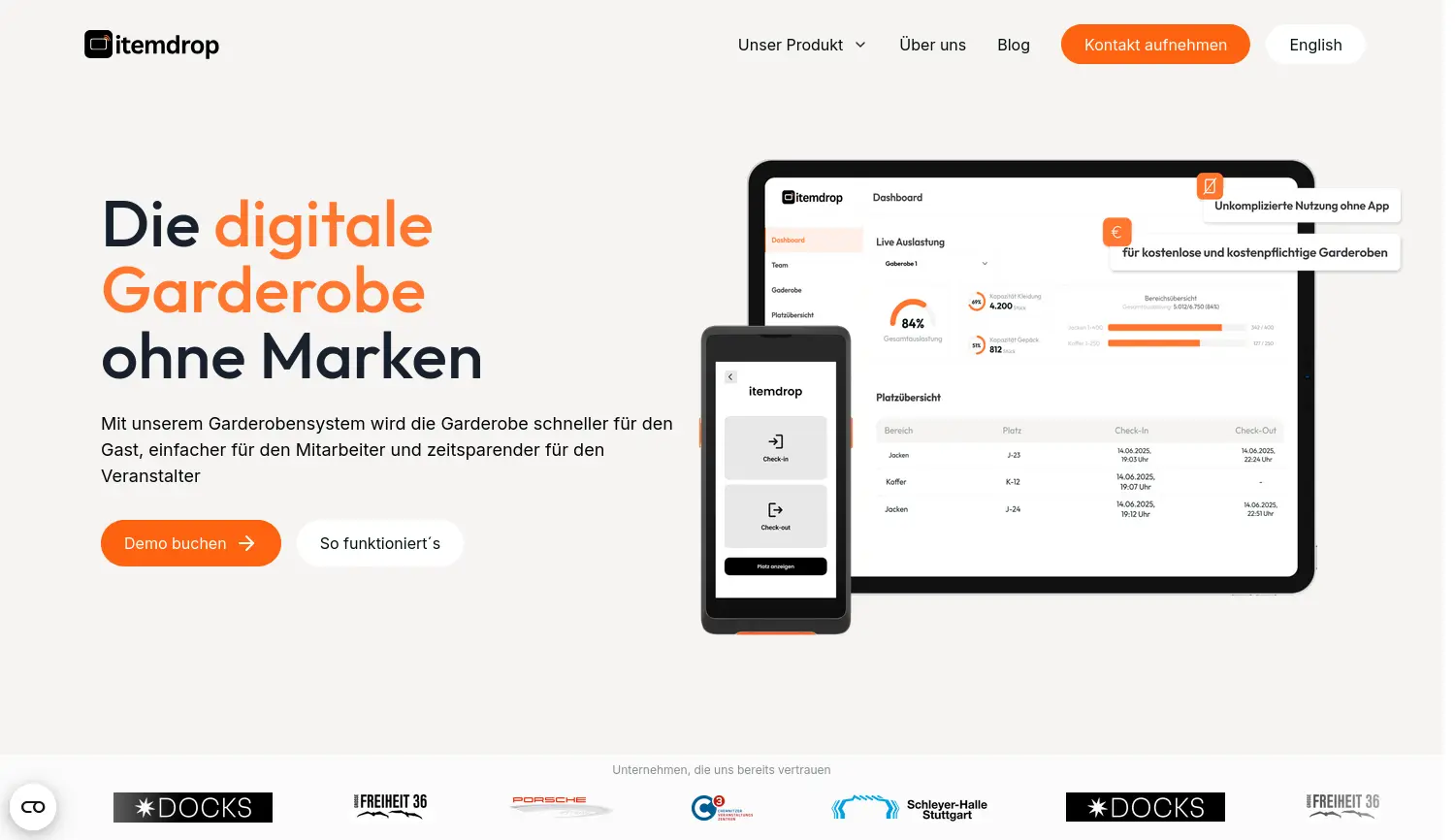 Website der Firma itemdrop GmbH