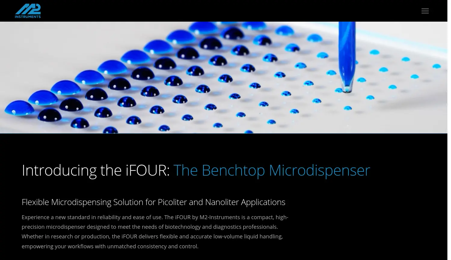 Website der Firma M2-Instruments GmbH