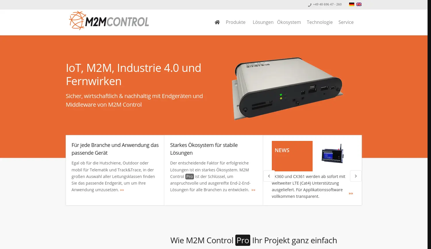 Website der Firma Infranet Technologies GmbH