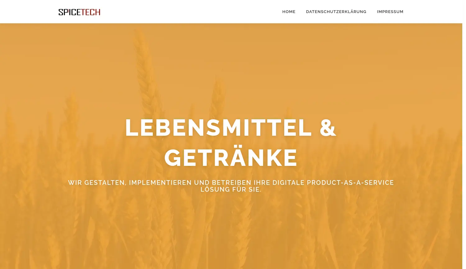 Website der Firma Spicetech GmbH