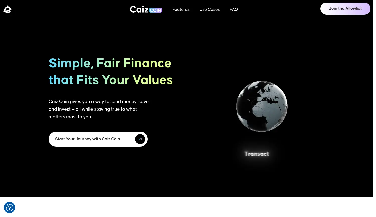 Website der Firma Caiz Foundation