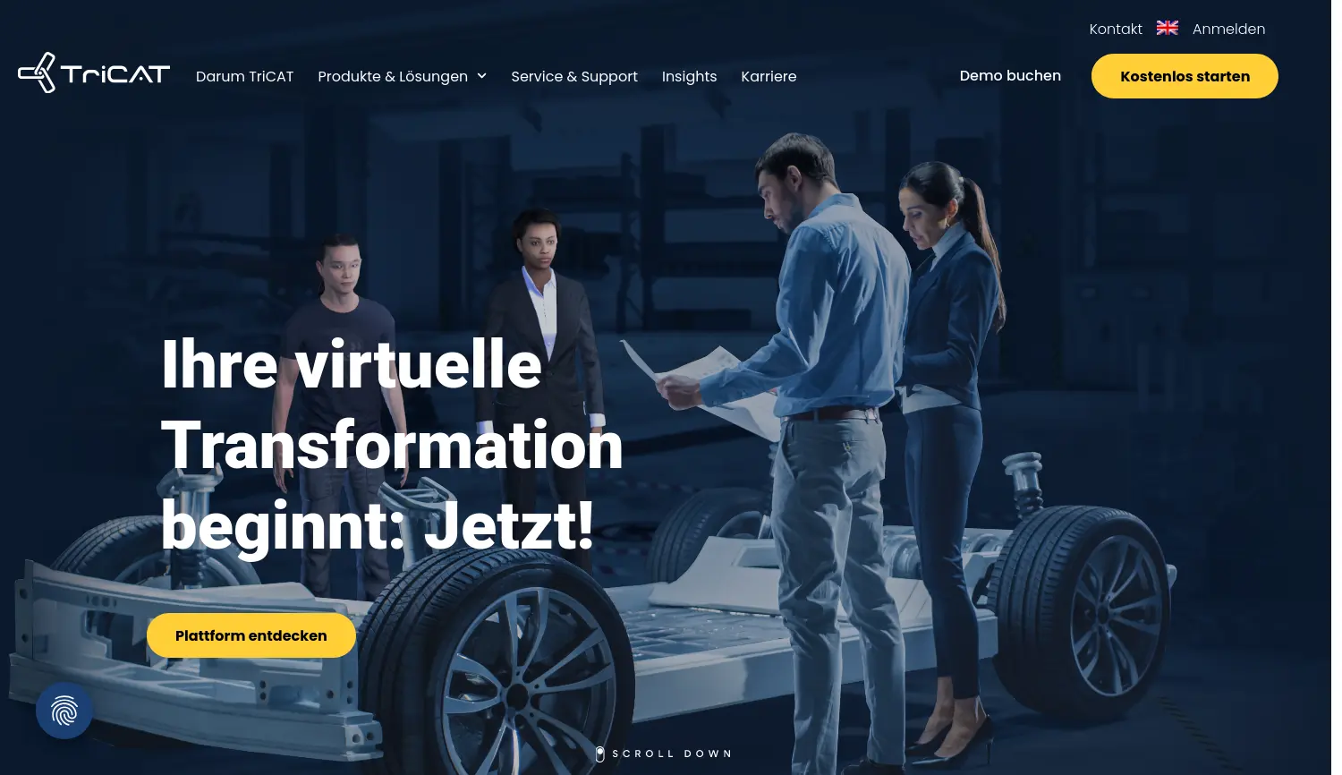 Website der Firma TriCAT GmbH