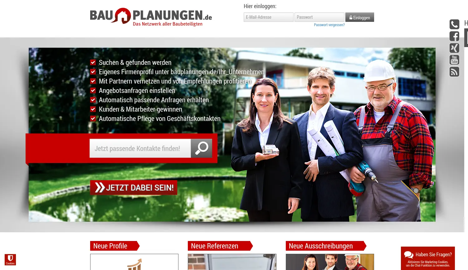 Website der Firma Bauplanungen