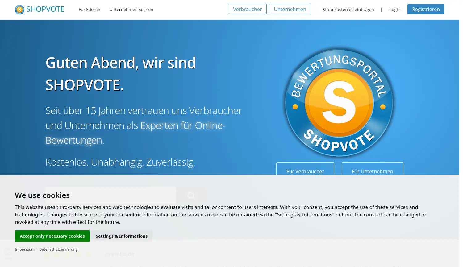 Website der Firma Blickreif GmbH