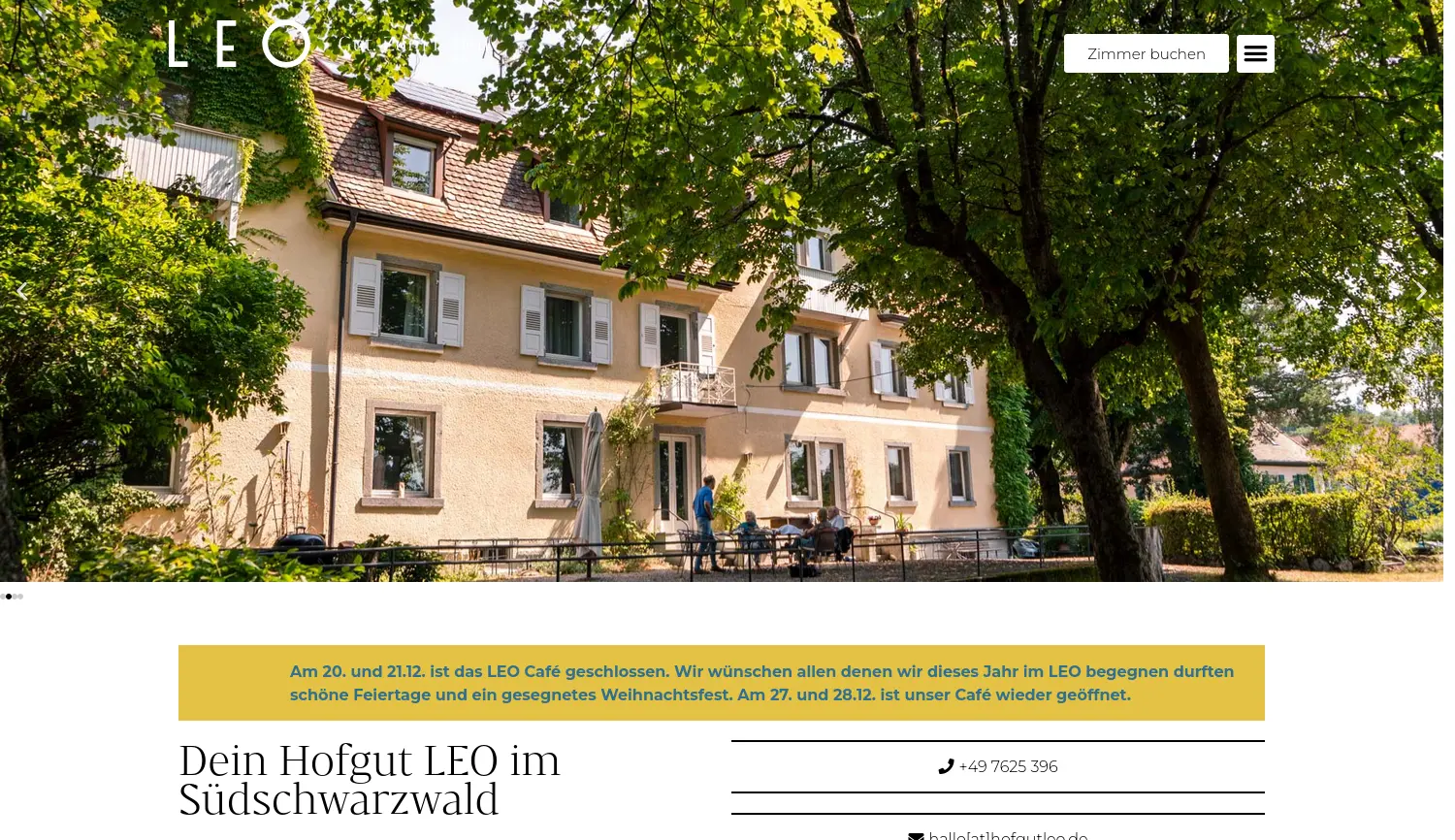 Website der Firma Hofgut LEO Cooperative eG