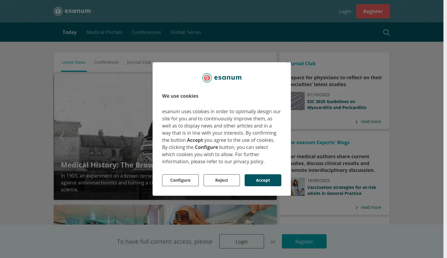 Website der Firma esanum GmbH