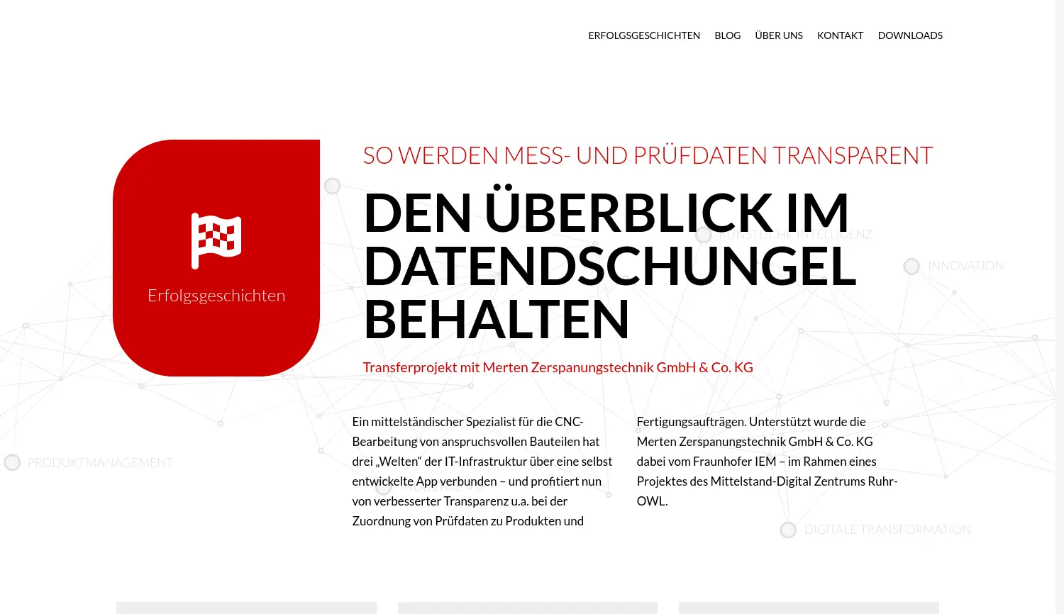 Website der Firma Mittelstand-Digital Zentrum Ruhr-OWL