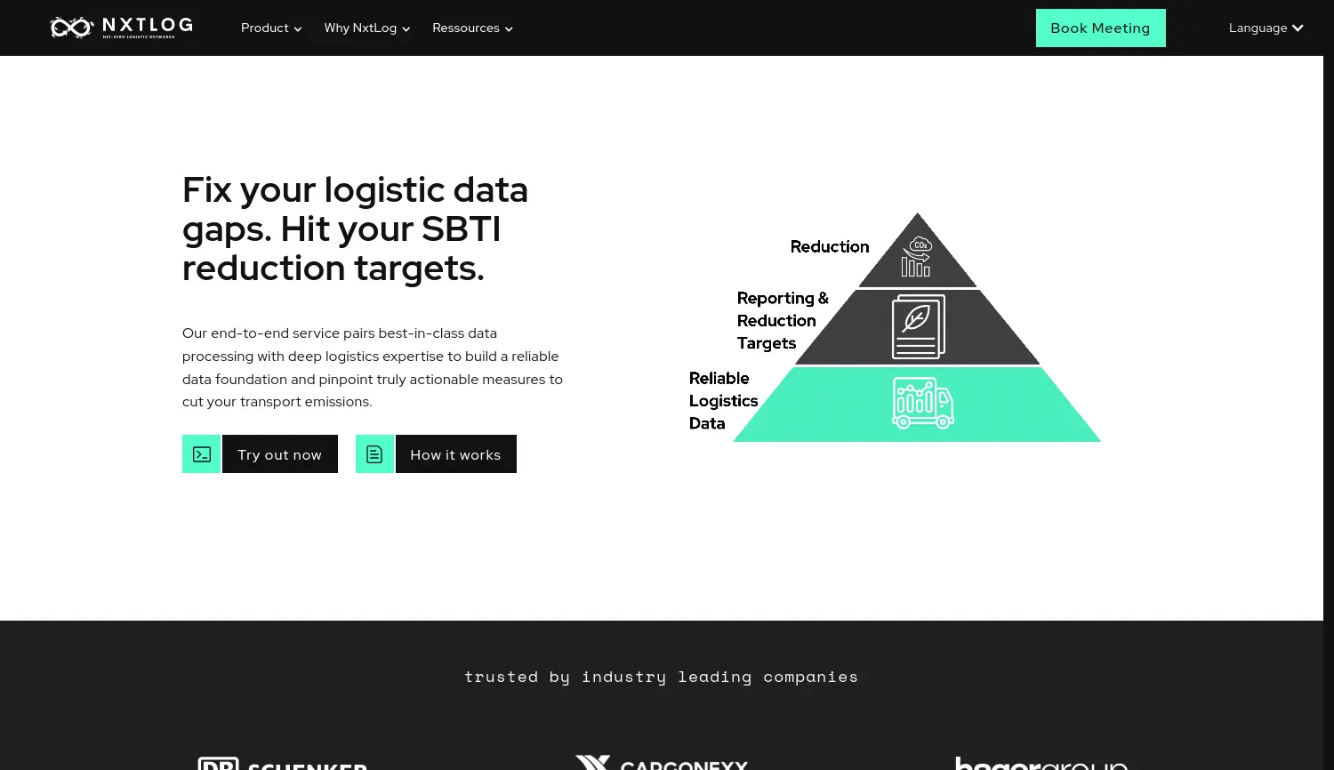 Website der Firma NxtLog GmbH