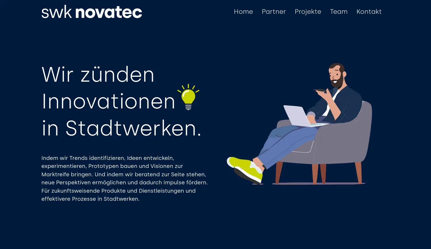Website der Firma SWK-NOVATEC GmbH