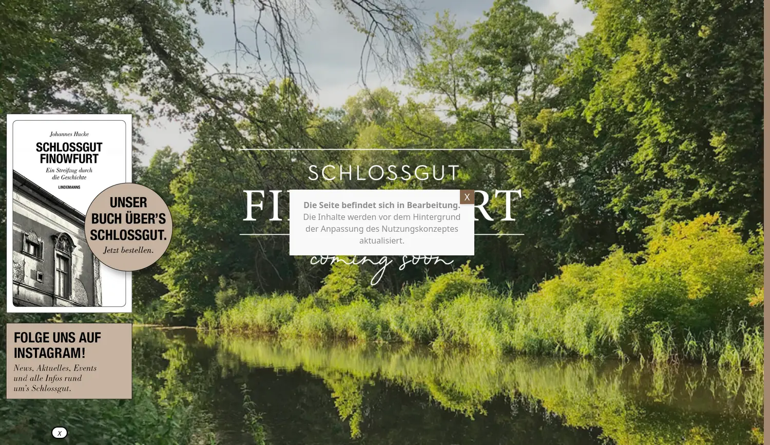 Website der Firma Schlossgut Finowfurt GmbH & Co. KG