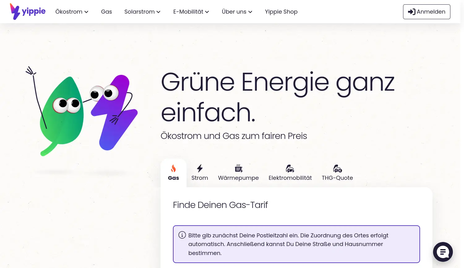 Website der Firma Yippie GmbH