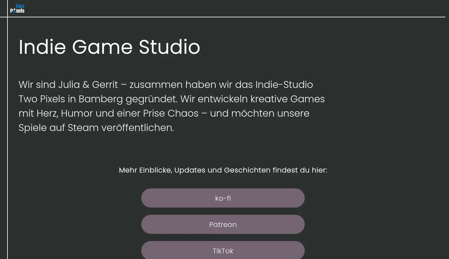Website der Firma Two Pixels UG (haftungsbeschränkt)
