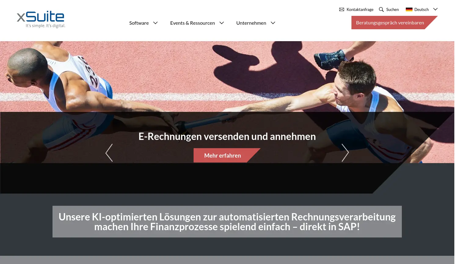 Website der Firma xSuite Group GmbH